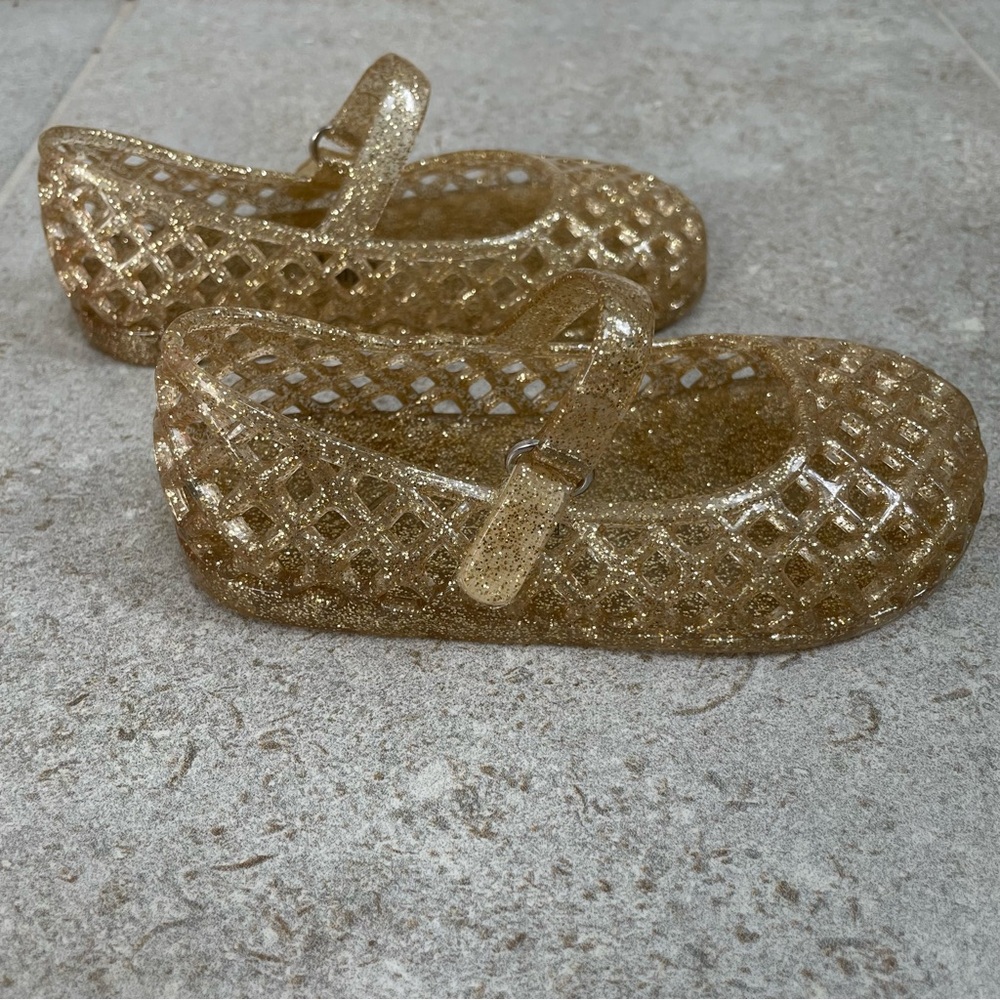 Bundle "jellies" style toddler sandals: pink sparkle + gold sparkle - Picture 2 of 9
